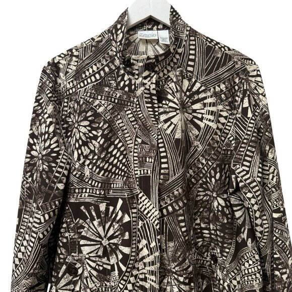 Chicos Zenergy Jacket Large (Chicos 2) Zip Front Casual Sport Stretch Brown - Picture 2 of 10